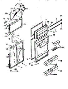 Door parts for Kenmore Refrigerator 253.9668410 (2539668410, 253 9668410) from AppliancePartsPros.com