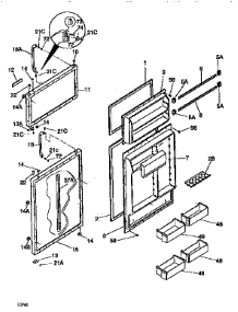 Doors parts for Kenmore Refrigerator 253.9668411 (2539668411, 253 9668411) from AppliancePartsPros.com