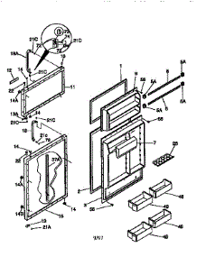 Doors parts for Kenmore Refrigerator 253.9668422 (2539668422, 253 9668422) from AppliancePartsPros.com