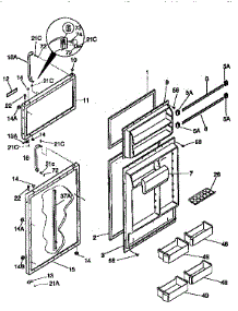 Doors parts for Kenmore Refrigerator 253.9668441 (2539668441, 253 9668441) from AppliancePartsPros.com