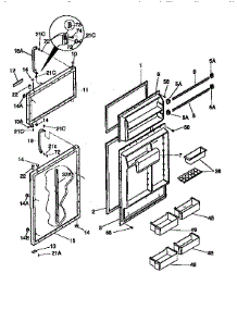 Door parts for Kenmore Refrigerator 253.9668480 (2539668480, 253 9668480) from AppliancePartsPros.com