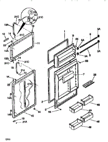 Doors parts for Kenmore Refrigerator 253.9668481 (2539668481, 253 9668481) from AppliancePartsPros.com