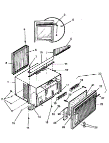 Cabinet And Front Panel parts for Kenmore Air Conditioner 253.9710820 (2539710820, 253 9710820) from AppliancePartsPros.com