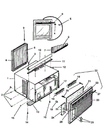 Cabinet And Front Panel parts for Kenmore Air Conditioner 253.9710820 (2539710820, 253 9710820) from AppliancePartsPros.com