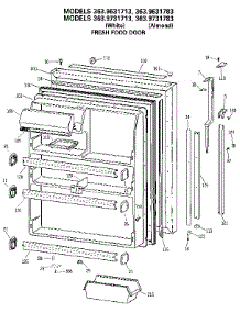 Fresh Food Door parts for Kenmore Refrigerator 363.9631783 (3639631783, 363 9631783) from AppliancePartsPros.com