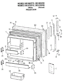 Freezer Door parts for Kenmore Refrigerator 363.9632713 (3639632713, 363 9632713) from AppliancePartsPros.com