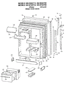 Fresh Food Door parts for Kenmore Refrigerator 363.9632713 (3639632713, 363 9632713) from AppliancePartsPros.com
