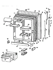Fresh Food Door parts for Kenmore Refrigerator 363.9632716 (3639632716, 363 9632716) from AppliancePartsPros.com