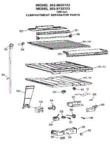 Compartment Separator parts for Kenmore Refrigerator 363.9632723 (3639632723, 363 9632723) from AppliancePartsPros.com