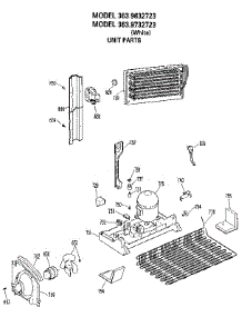 Unit parts for Kenmore Refrigerator 363.9632723 (3639632723, 363 9632723) from AppliancePartsPros.com