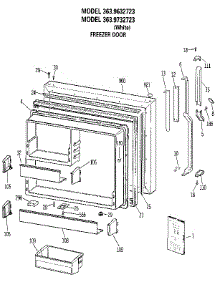 Freezer Door parts for Kenmore Refrigerator 363.9632723 (3639632723, 363 9632723) from AppliancePartsPros.com