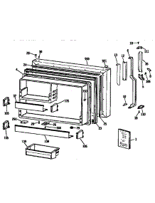Freezer Door parts for Kenmore Refrigerator 363.9632724 (3639632724, 363 9632724) from AppliancePartsPros.com