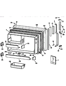 Freezer Door parts for Kenmore Refrigerator 363.9632784 (3639632784, 363 9632784) from AppliancePartsPros.com