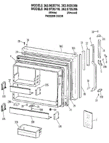 Freezer Door parts for Kenmore Refrigerator 363.9635716 (3639635716, 363 9635716) from AppliancePartsPros.com