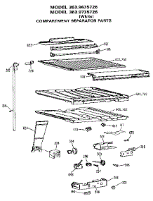Compartment Separator parts for Kenmore Refrigerator 363.9635726 (3639635726, 363 9635726) from AppliancePartsPros.com