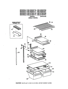 Shelf parts for Kenmore Refrigerator 363.9638710 (3639638710, 363 9638710) from AppliancePartsPros.com