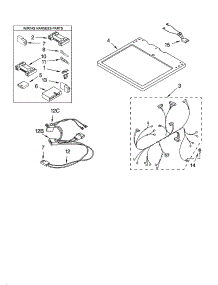 Dryer Top Parts parts for Kenmore Dryer 110.72064103 (11072064103, 110 72064103) from AppliancePartsPros.com