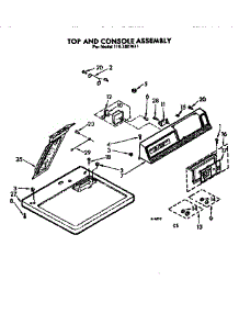 Top And Console Assembly parts for Kenmore Dryer 110.7207511 (1107207511, 110 7207511) from AppliancePartsPros.com