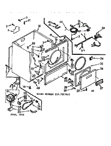 Cabinet Parts parts for Kenmore Dryer 110.7207612 (1107207612, 110 7207612) from AppliancePartsPros.com