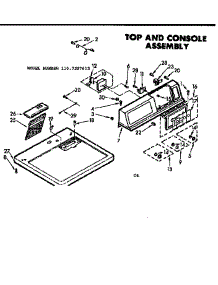 Top And Console Assembly parts for Kenmore Dryer 110.7207612 (1107207612, 110 7207612) from AppliancePartsPros.com