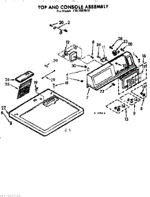 Top And Console Asm parts for Kenmore Dryer 110.7207613 (1107207613, 110 7207613) from AppliancePartsPros.com