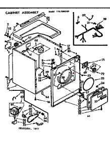 Cabinet Assembly parts for Kenmore Dryer 110.7208102 (1107208102, 110 7208102) from AppliancePartsPros.com