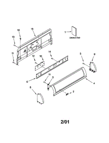 Console Panel parts for Kenmore Dryer 110.72082100 (11072082100, 110 72082100) from AppliancePartsPros.com
