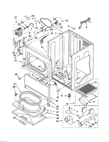 Cabinet parts for Kenmore Dryer 110.72084101 (11072084101, 110 72084101) from AppliancePartsPros.com