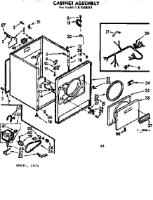 Cabinet Assembly parts for Kenmore Dryer 110.7208511 (1107208511, 110 7208511) from AppliancePartsPros.com