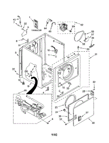 Cabinet parts for Kenmore Dryer 110.72202101 (11072202101, 110 72202101) from AppliancePartsPros.com