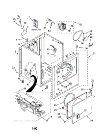 Cabinet parts for Kenmore Dryer 110.72212101 (11072212101, 110 72212101) from AppliancePartsPros.com