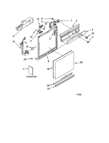 Frame And Console parts for Kenmore Dishwasher 110.723120 (110723120, 110 723120) from AppliancePartsPros.com