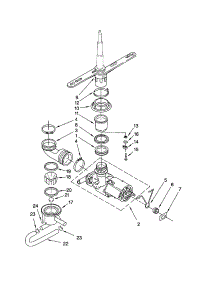 Pump And Spray Arm parts for Kenmore Dishwasher 110.723120 (110723120, 110 723120) from AppliancePartsPros.com