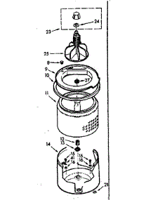 Tub And Basket Assembly parts for Kenmore Washer 110.7233100 (1107233100, 110 7233100) from AppliancePartsPros.com
