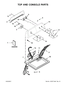 Top And Console Parts parts for Kenmore Dryer 110.72332510 (11072332510, 110 72332510) from AppliancePartsPros.com
