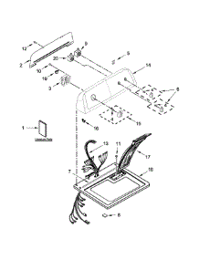 Top And Console Parts parts for Kenmore Dryer 110.72332511 (11072332511, 110 72332511) from AppliancePartsPros.com