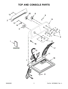 Top And Console Parts parts for Kenmore Dryer 110.72332514 (11072332514, 110 72332514) from AppliancePartsPros.com