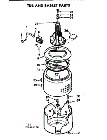 Tub And Basket Parts parts for Kenmore Washer 110.72401600 (11072401600, 110 72401600) from AppliancePartsPros.com