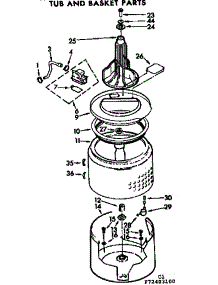 Tub And Basket Parts parts for Kenmore Washer 110.72403600 (11072403600, 110 72403600) from AppliancePartsPros.com