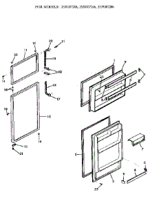 Door parts for Kenmore Refrigerator 253.9307206 (2539307206, 253 9307206) from AppliancePartsPros.com