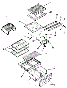Cabinet parts for Kenmore Refrigerator 253.9307220 (2539307220, 253 9307220) from AppliancePartsPros.com