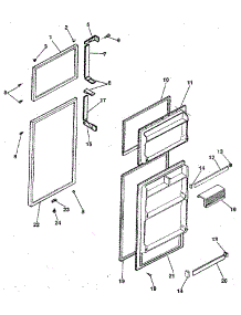 Door parts for Kenmore Refrigerator 253.9307700 (2539307700, 253 9307700) from AppliancePartsPros.com