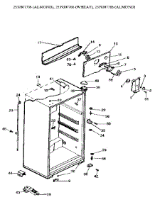 Cabinet parts for Kenmore Refrigerator 253.9307706 (2539307706, 253 9307706) from AppliancePartsPros.com