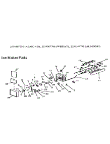 Ice Maker parts for Kenmore Refrigerator 253.9307766 (2539307766, 253 9307766) from AppliancePartsPros.com
