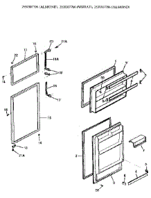 Door parts for Kenmore Refrigerator 253.9307786 (2539307786, 253 9307786) from AppliancePartsPros.com