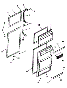 Door parts for Kenmore Refrigerator 253.9307791 (2539307791, 253 9307791) from AppliancePartsPros.com