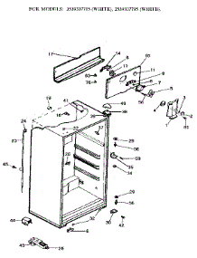 Cabinet parts for Kenmore Refrigerator 253.9307795 (2539307795, 253 9307795) from AppliancePartsPros.com