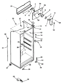 Cabinet parts for Kenmore Refrigerator 253.9308000 (2539308000, 253 9308000) from AppliancePartsPros.com