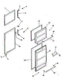 Door parts for Kenmore Refrigerator 253.9308002 (2539308002, 253 9308002) from AppliancePartsPros.com