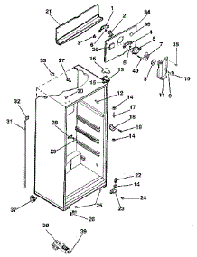 Cabinet parts for Kenmore Refrigerator 253.9308063 (2539308063, 253 9308063) from AppliancePartsPros.com